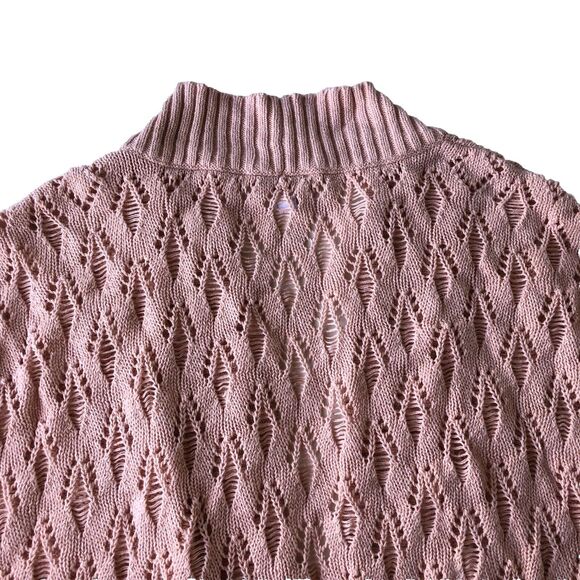 St. Johns Bay Women’s Short Sleeve Open Knit Cardigan Peach Size 1X - Picture 9 of 11